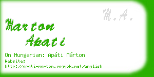 marton apati business card
